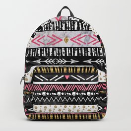 Hand paint tribal Aztec geometric design Backpack