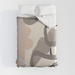 Organic Abstract in neutral tones Duvet Cover