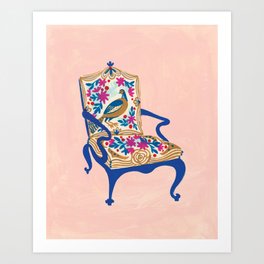 Antique Peacock Chair Art Print