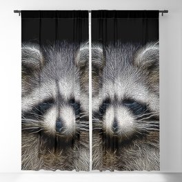 Spiked Raccoon in Black and White Blackout Curtain