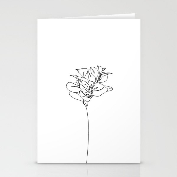 Plant one line drawing illustration - Marah Stationery Cards