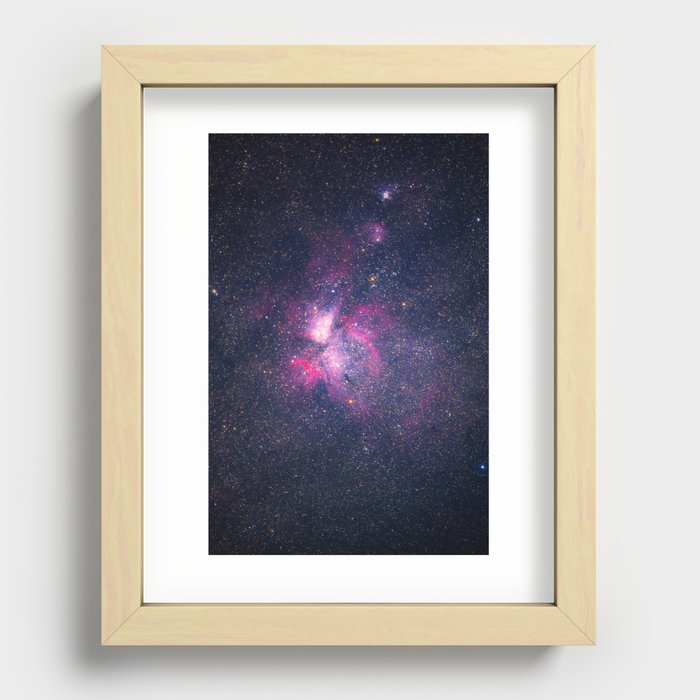 Pink & Purple Glitter Star Galaxy Nebula Recessed Framed Print