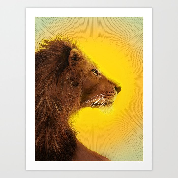 Sun & Lion Colour Version Art Print