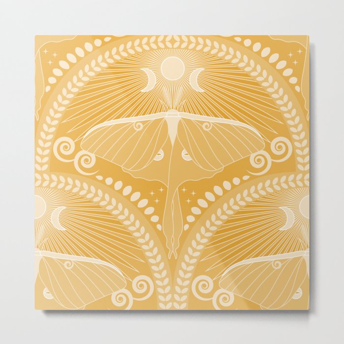 Golden Luna Moth Metal Print