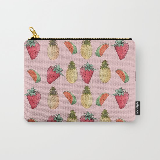watermelon, pineapple, and Strawberry Carry-All Pouch