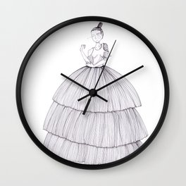 Ball Wall Clock | Ballgown, Ink Pen, Fashion, Fashion Illustration, Illustration, Dress, Girl Power, Gown, Girl, Drawing 
