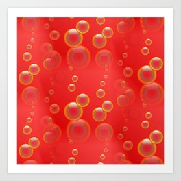 Red Bubbles Art Print