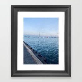 Sailboats on Lake Michigan - Chicago, Illinois Framed Art Print