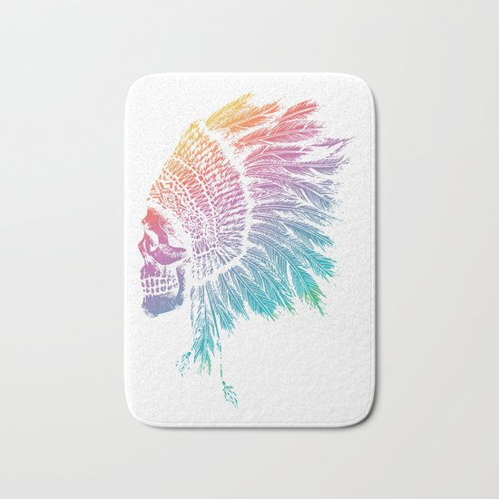 Tribal skull Bath Mat