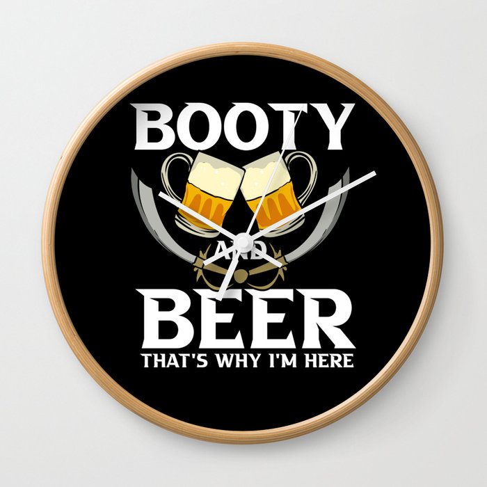 Booty And Beer Wall Clock