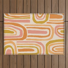 Hand Sketched Rainbow Pattern Outdoor Rug