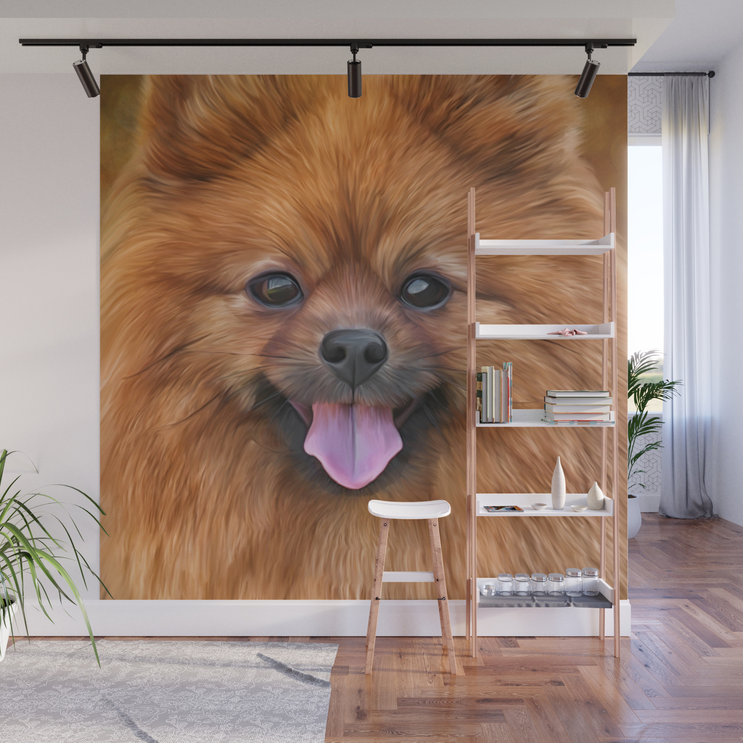 Drawing Dog Pomeranian Spitz Wall Mural By Bonidog Society6