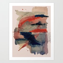 Independent: a red and blue abstract watercolor Art Print
