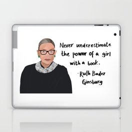 RBG Girl with a Book Quote Laptop Skin