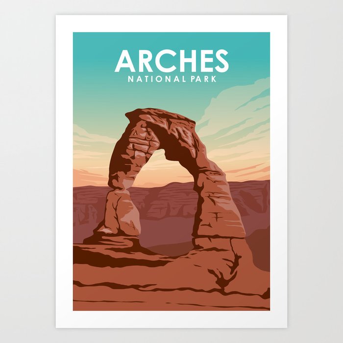 Arches National Park Travel Poster Art Print