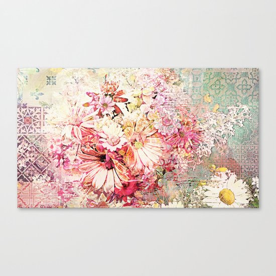 Shabby Chic Daisies Canvas Print