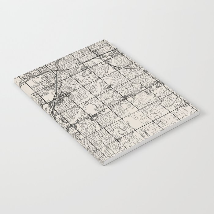 Olathe USA - Black and White city Map Notebook