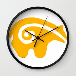 Native American Inspired Bear Golden Yellow Wall Clock