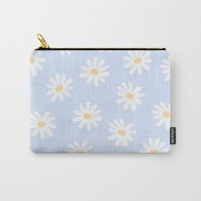Daisies Baby Blue Carry-All Pouch
