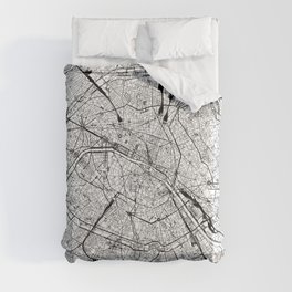 Paris White Map Comforter