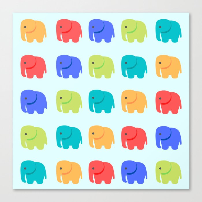 Infinite Rainbow Elephants Canvas Print