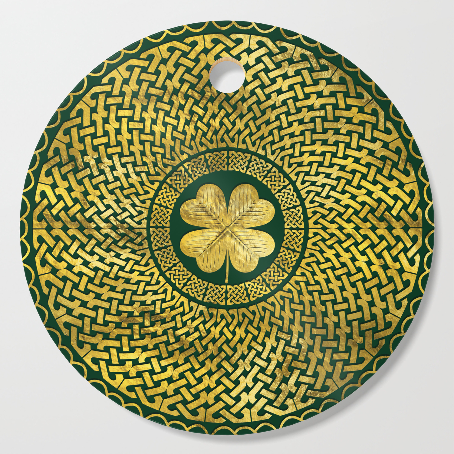 Irish Four Leaf Clover With Celtic Knot Cutting Board By K9printart Society6