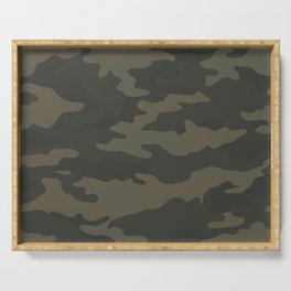 vintage military camouflage Serving Tray