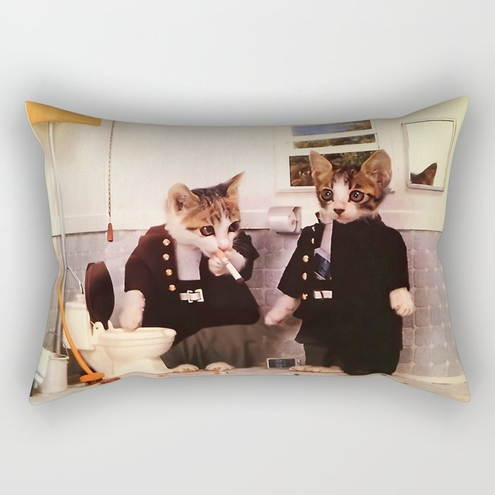 Smoking Kitties  Rectangular Pillow