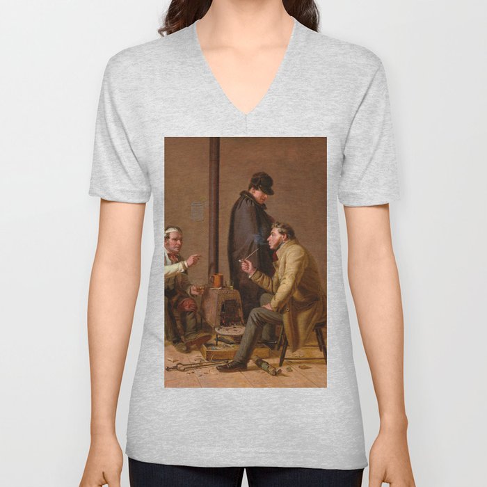 The Tough Story, Scene in a Country Tavern, 1837 by William Sidney Mount V Neck T Shirt