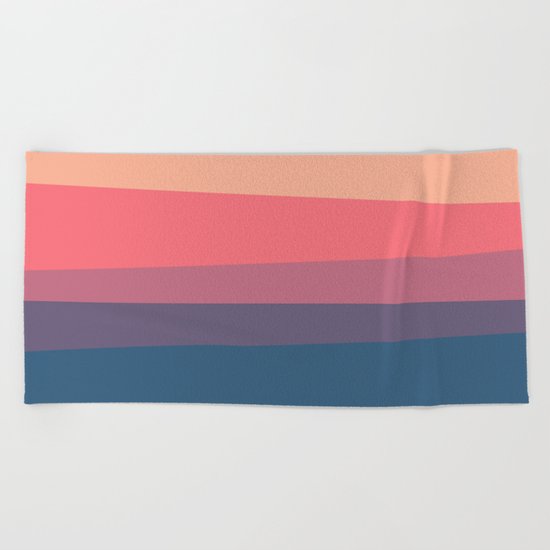 red blue color palette Beach Towel