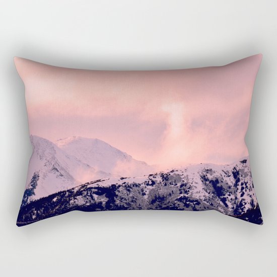 Kenai Mts Bathed in Serenity Rose - II Rectangular Pillow