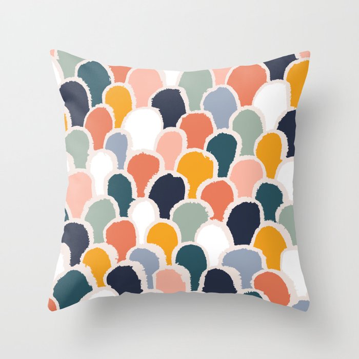 New world - Abstract geometric colorful pattern Throw Pillow