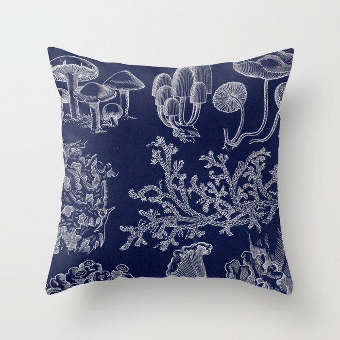 Fungus And Lichen Chart Throw Pillow