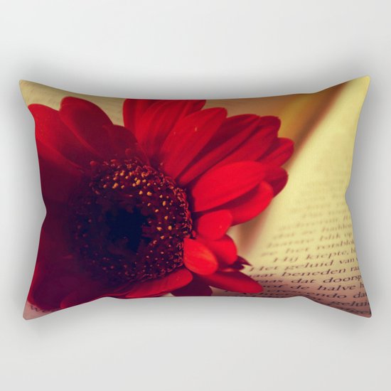 Shiny red gerbera Rectangular Pillow