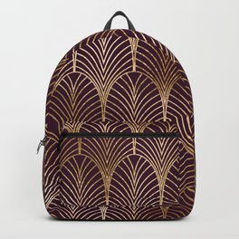 Geometric vintage metallic purple background Backpack