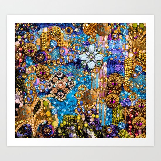 Gold, Glitter, Gems and Sparkles Art Print