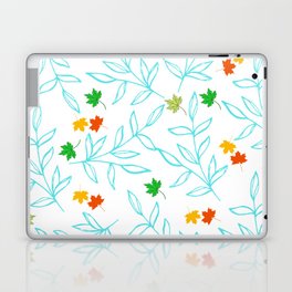 Big and Small Leaves on Blue Laptop & iPad Skin