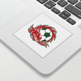 Welsh Dragon Soccer Ball Sticker