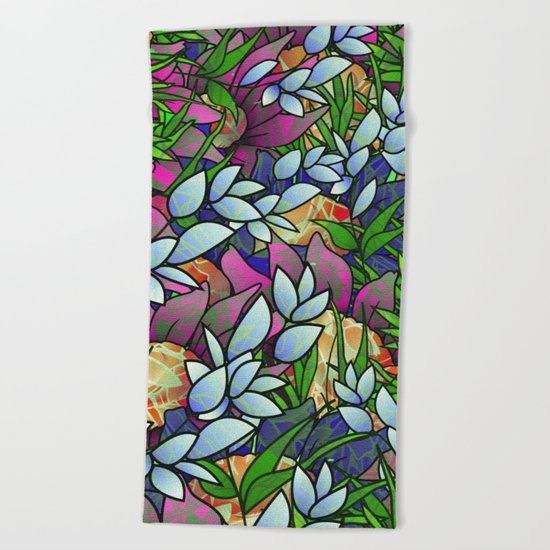 Floral Abstract Artwork G464 Beach Towel