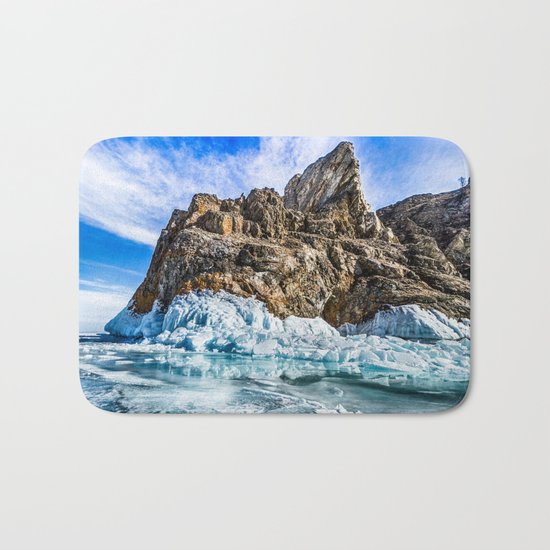 Sleeping dragon. Lake Baikal, island Olkhon Bath Mat
