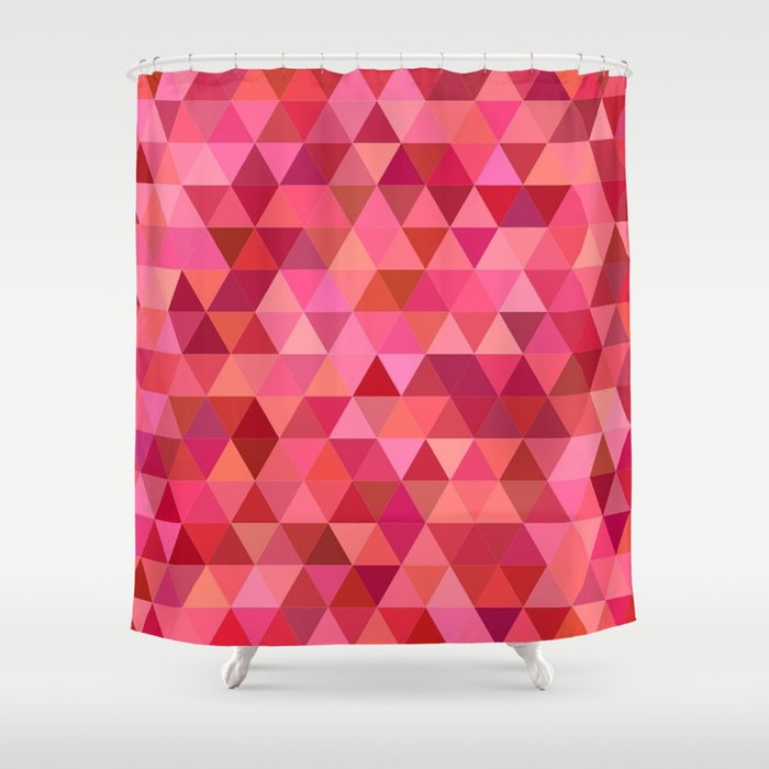 Rose Colored Triangles 3 Shower Curtain