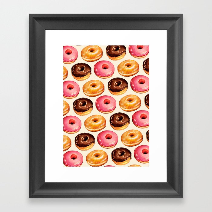 Donut Pattern Framed Art Print