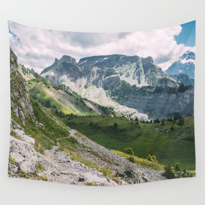 Switzerland Alps Rock Mountains Landscape Nature Photography Wall Tapestry