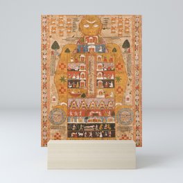 Jain Cosmic Diamgram of Lokapurusha Mini Art Print