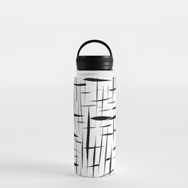 Criss Cross - Black and White Water Bottle