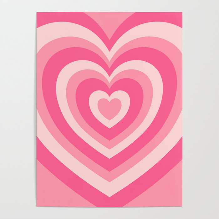 Hypnotic Pink Hearts Poster
