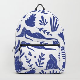 Henri Matisse Inspired Blue Nude Boho Female Figurative Pattern Backpack