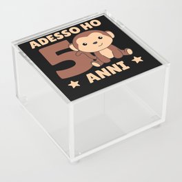 Children 5th Birthday Monkey Adesso Ho 5 Anni Acrylic Box