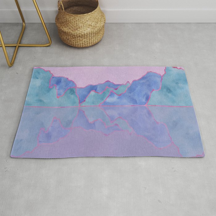 Mountain Reflection in Water - Pastel Palette Rug