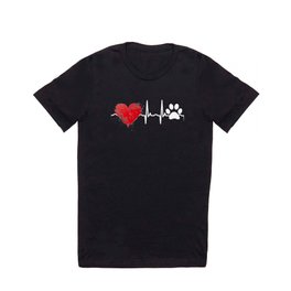 Heartbeat paw dog paw mistress master T Shirt